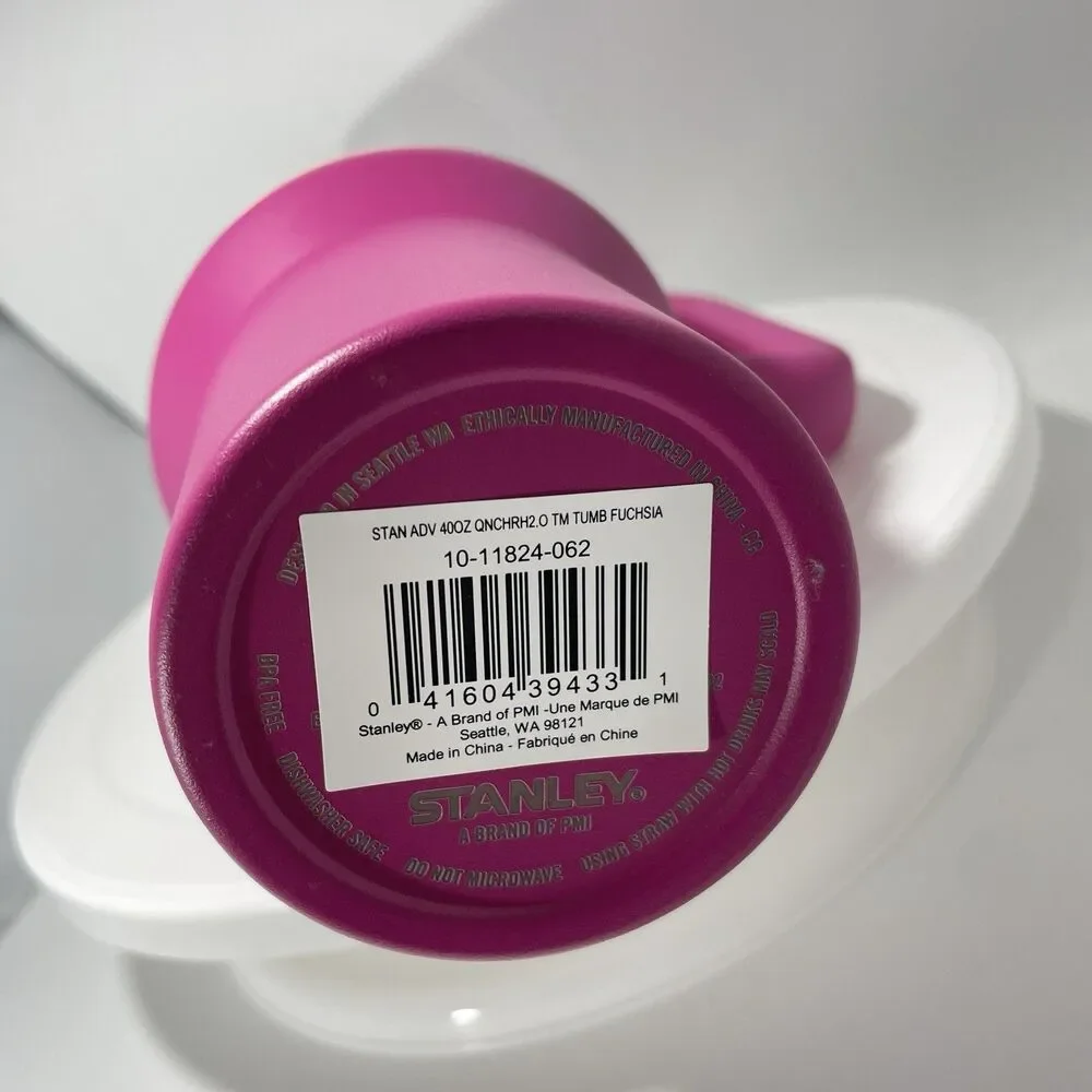 NEW NIB Stanley Quencher Flowstate H2.O Fuchsia Hot Pink 40 Oz HTF Tumbler Water - Picture 5 of 7